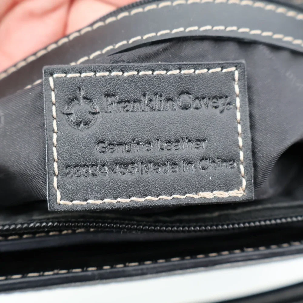 Franklin Covey Leather‎ Briefcase Laptop Bag Organizer Black Office Professional